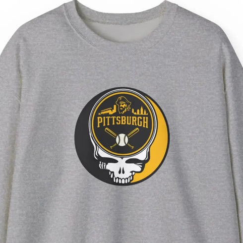Grateful Dead - The Ballpark Collection: Pittsburgh Baseball Edition Grateful Dead Stealie Crewneck Sweatshirt - MLB - StealieShop